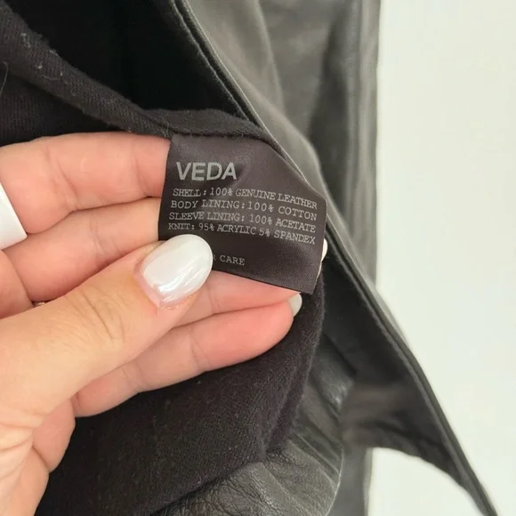 VEDA dali smooth leather jacket black - Picture 6 of 14